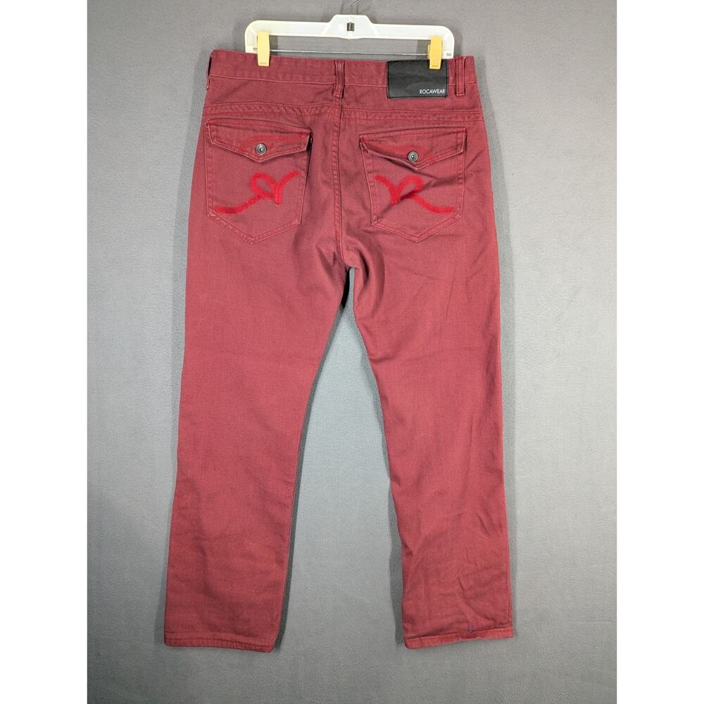 Rocawear Men's Classic Fit Red Denim Jeans Size 36 (35x32)